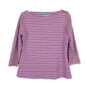 J McLaughlin Womens Catalina Cloth Shirt Top Size Large Striped Boatneck Stretch